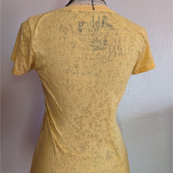 Abbey Dawn Cyber Y2k Yellow Neon Graphic Tee - Picture 5 of 6